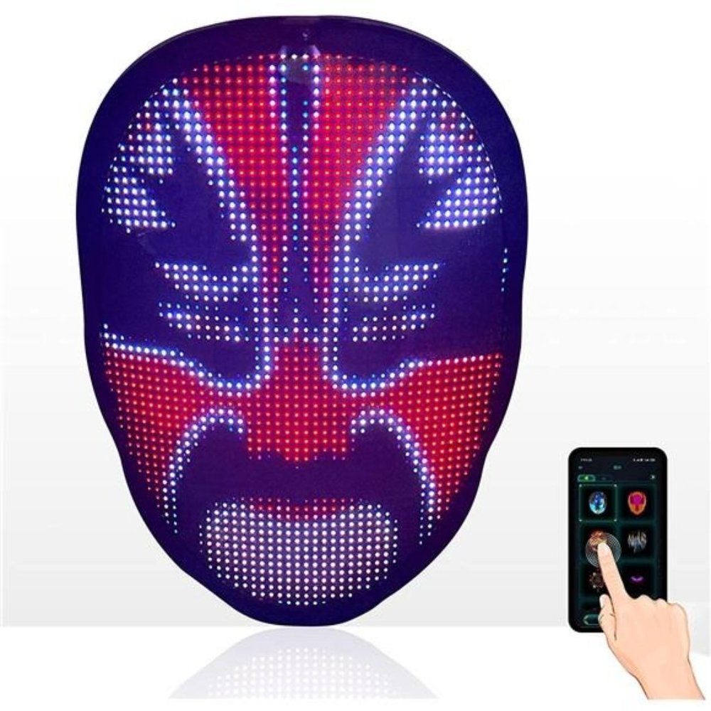New with Box HIOUME Halloween LED Lighted Face Transforming Mask